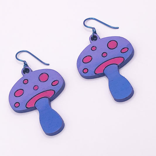 Violet Mushroom Earrings